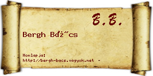 Bergh Bács névjegykártya